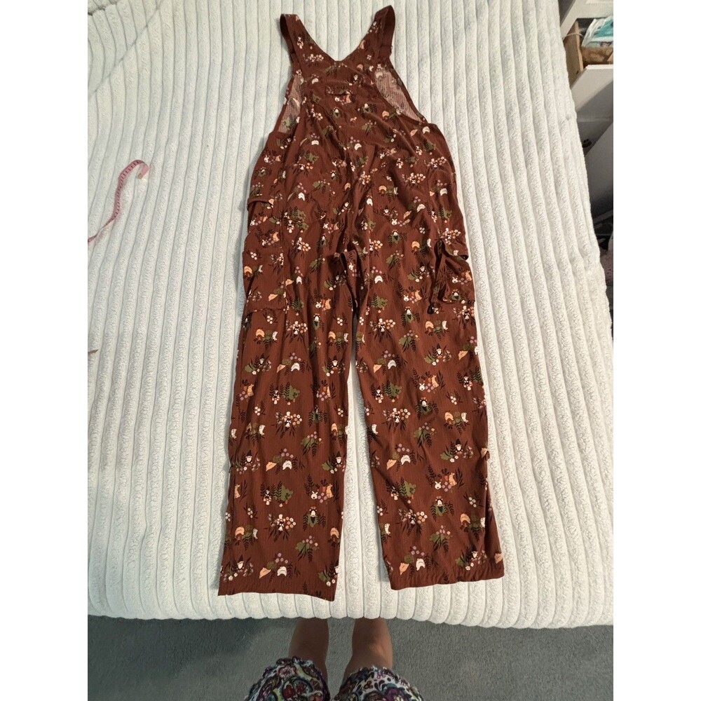 Duluth Trading Heirloom Gardening Bib Overalls Gnome chickens Large 31” Inseam - Picture 6 of 16